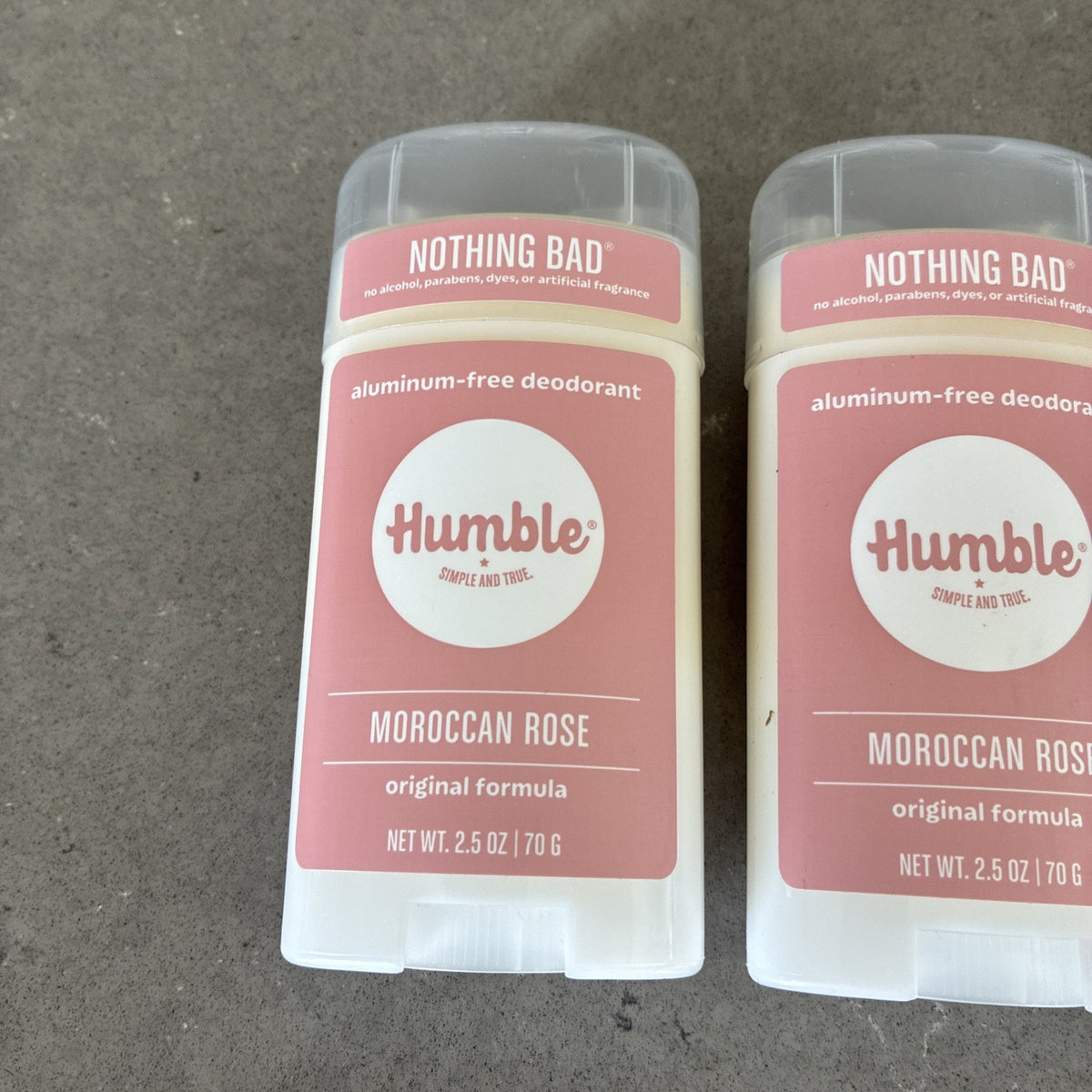 Humble Aluminum-Free Deodorant with Moroccan Rose - 2 Pack, 2.5oz Each
