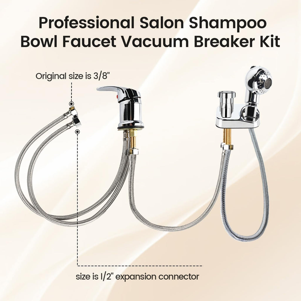 Salon Shampoo Bowl Faucet Kit with Vacuum Breaker for Hairdressing