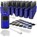 2 oz Cobalt Blue Glass Spray Bottles Set of 48 with Funnel & Labels