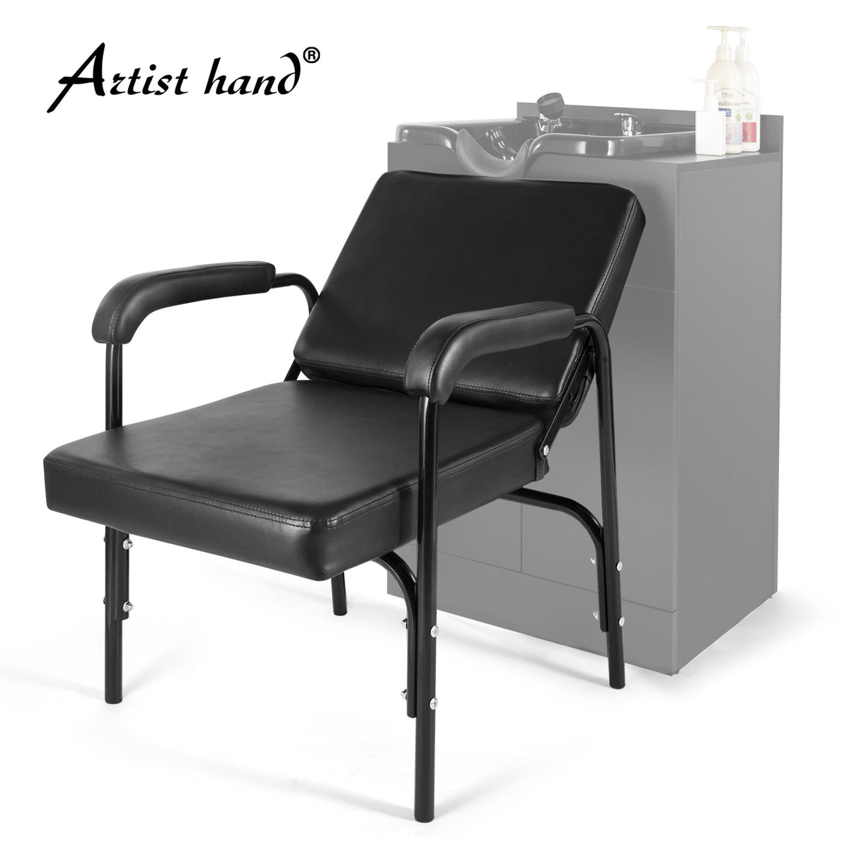 Auto Reclining Salon & Barber Chair with Adjustable Backrest and Heavy Duty Frame