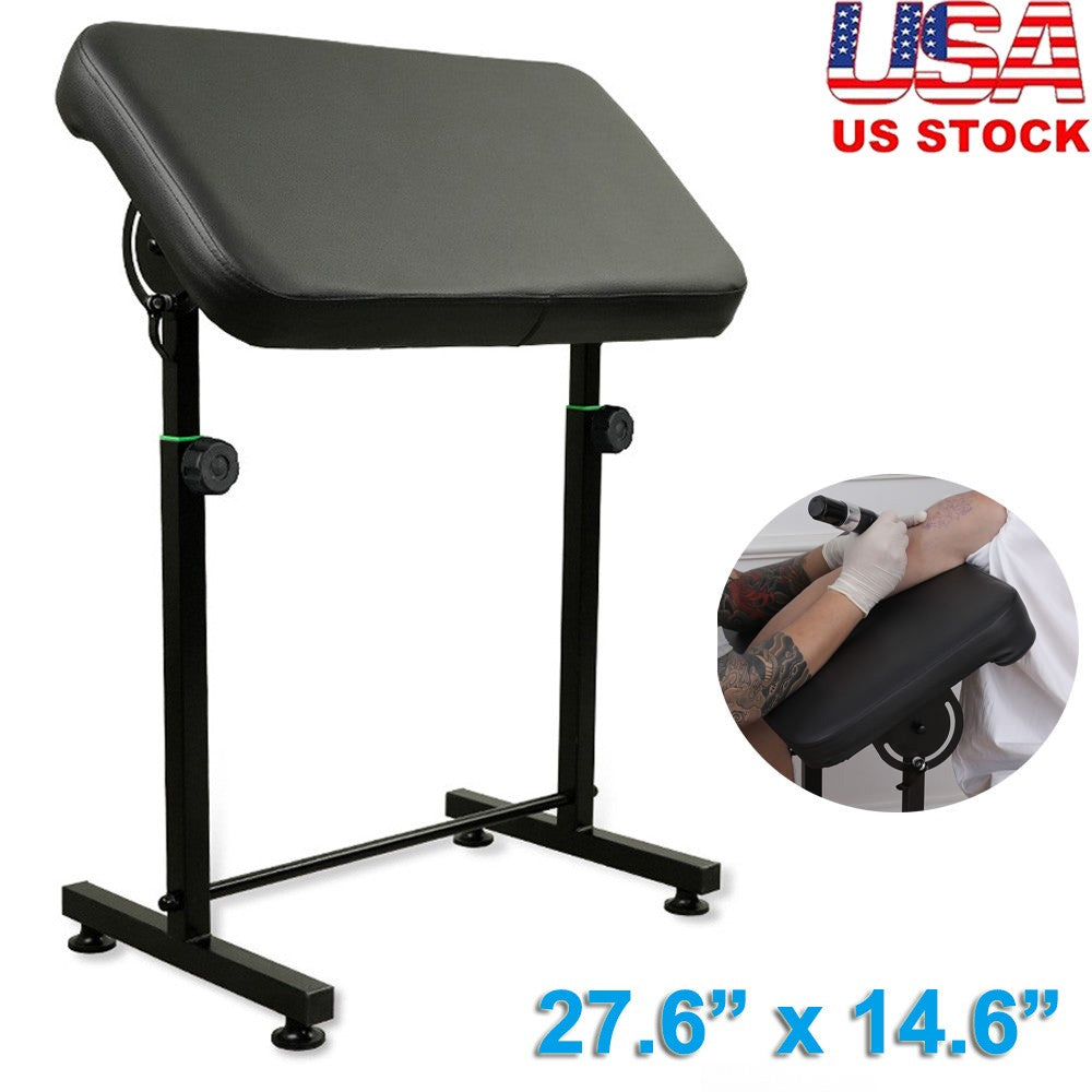 Height-Adjustable Tattoo Armrest Stand with Large Panel and Stable Base