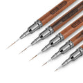 Wooden Nail Art Brushes Set - 5 Pcs Professional Nail Art Tools