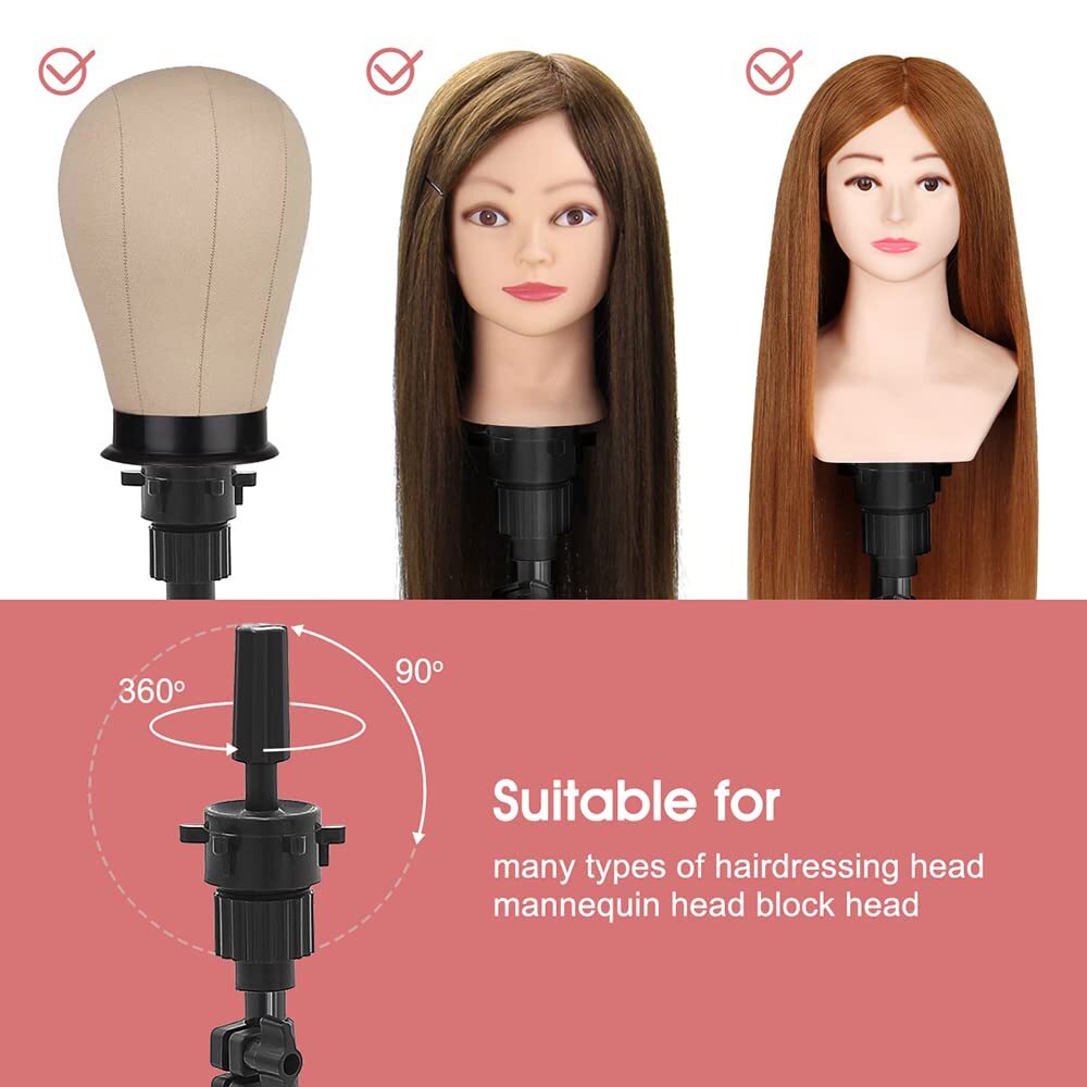Adjustable Folding Mannequin Head Stand for Wig Styling and Salon Training