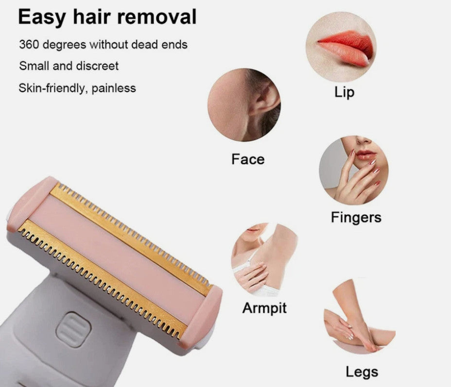 Women Painless Facial & Body Hair Removal Epilator Shaver - Wet & Dry