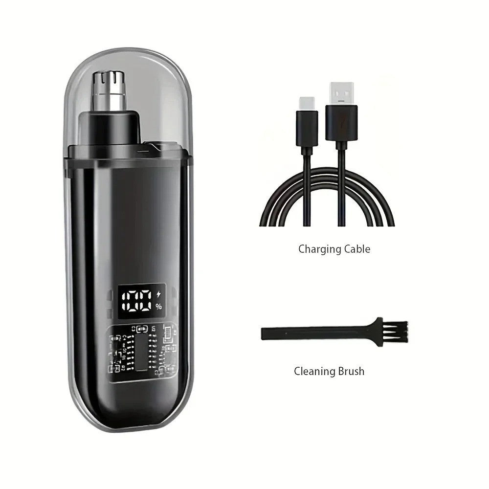 Men Nose Ear Hair Trimmer USB Rechargeable Portable Grooming Clipper