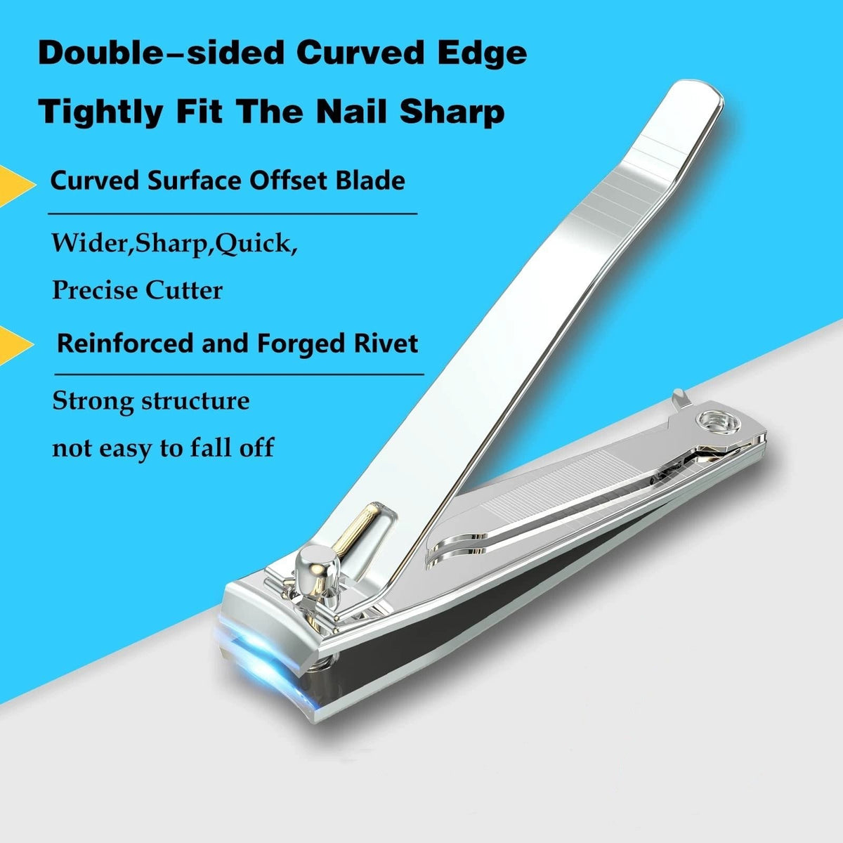 Premium Stainless Steel Nail Clipper Set for Fingernails and Toenails - 4 Pieces