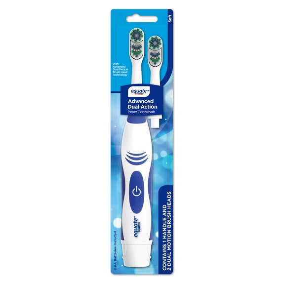 Electric Toothbrush with 2 Replacement Heads - Cordless Oral Care