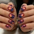 48Pcs Halloween Tree Pumpkin Short Square Press-On Fake Nails