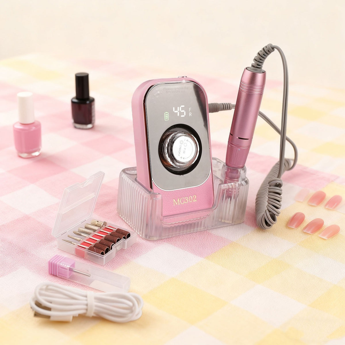 Rechargeable Portable Nail Drill Machine 45000RPM for Manicure & Pedicure
