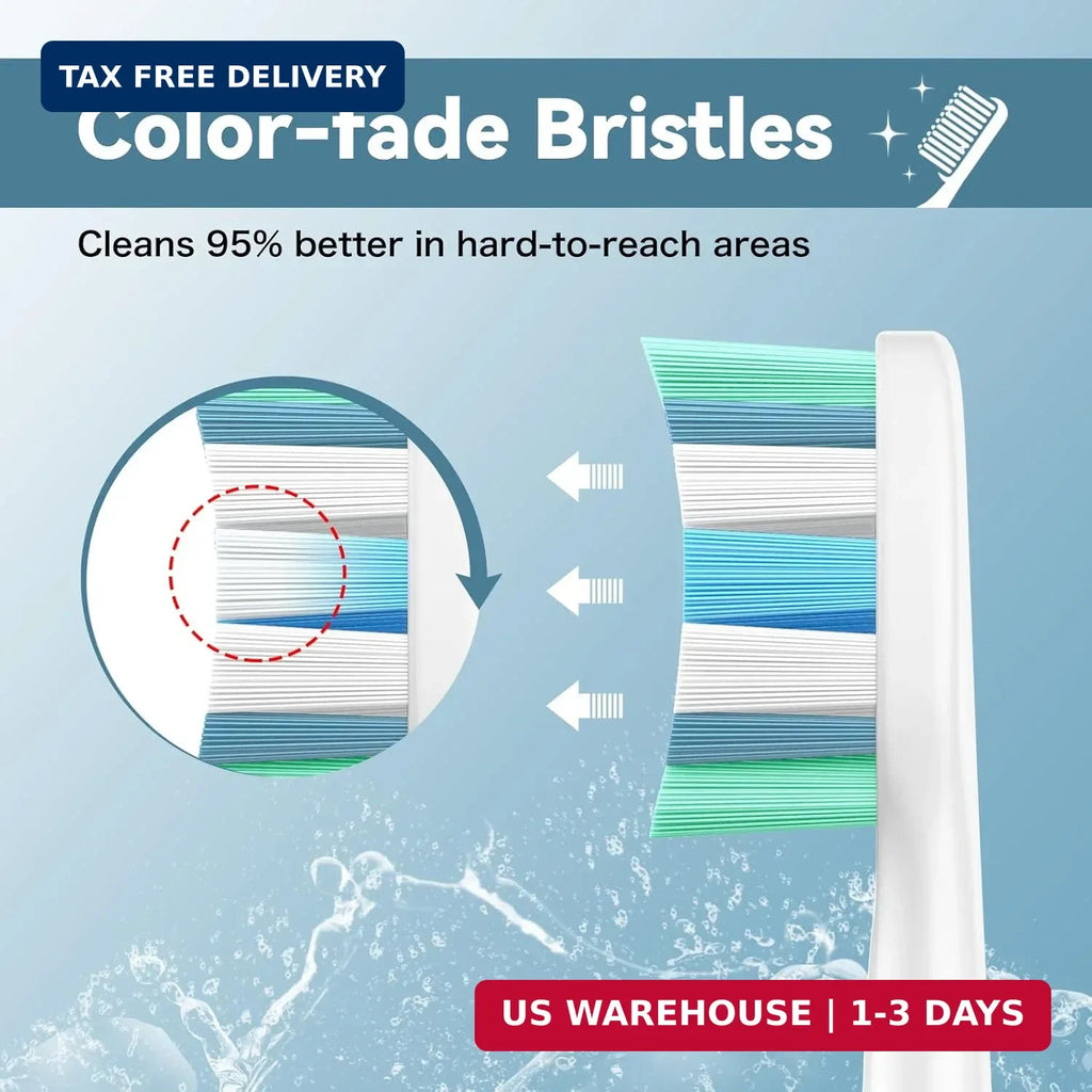 Electric Toothbrush Replacement Heads 8 Pack Soft Bristles Snap-On Compatible