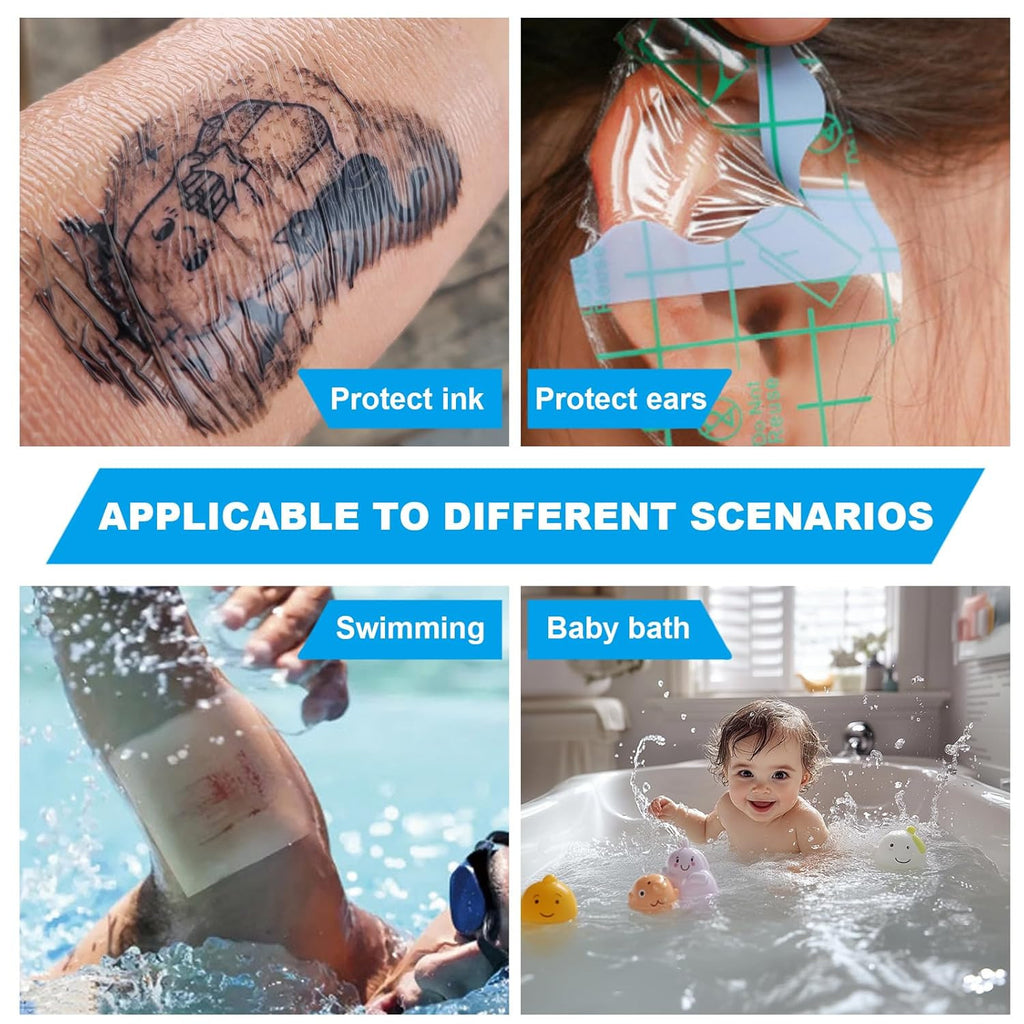 Second Skin Tattoo Cover Waterproof Bandage — 3 Rolls for Aftercare