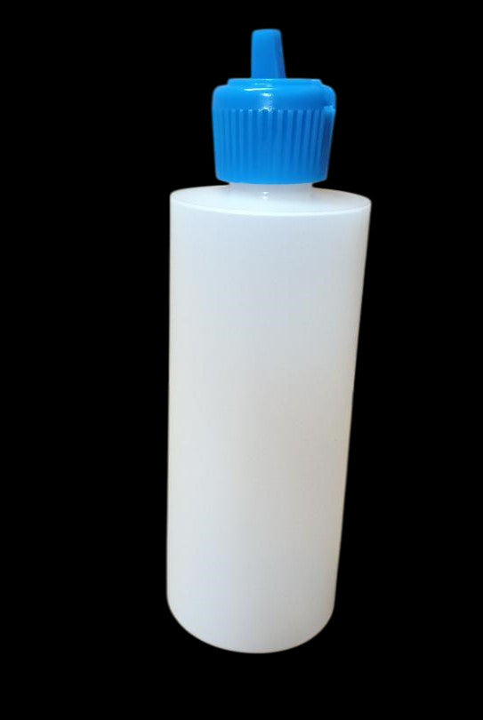 4 oz Plastic Bottles with Blue Polytop Dispensing Caps - Bulk Pack of 6-50
