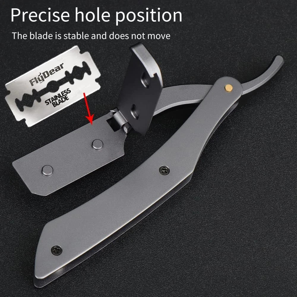 Professional Foldable Straight Razor with 20 Blades for Shaving & Grooming