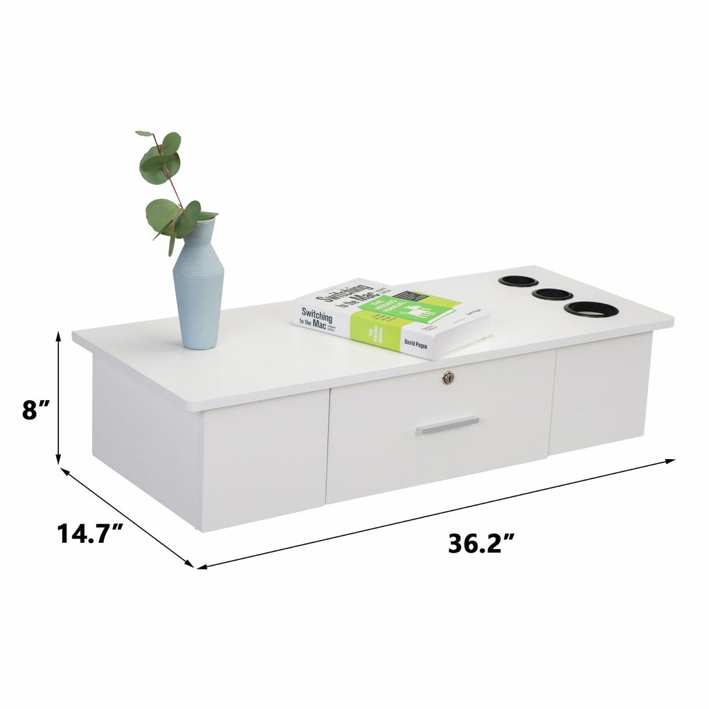 Wall-Mounted Barber Styling Station with Lockable Drawer for Hair Salon