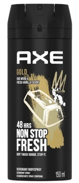 Men's Deodorant Body Spray - Axe Gold Oud Wood & Vanilla, 150ml