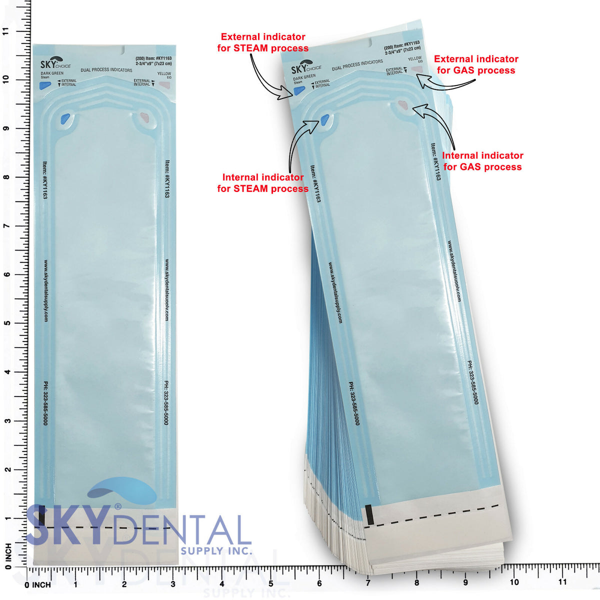 2.75 x 10 Inch Self-Seal Medical Sterilization Pouches, 200 Bags