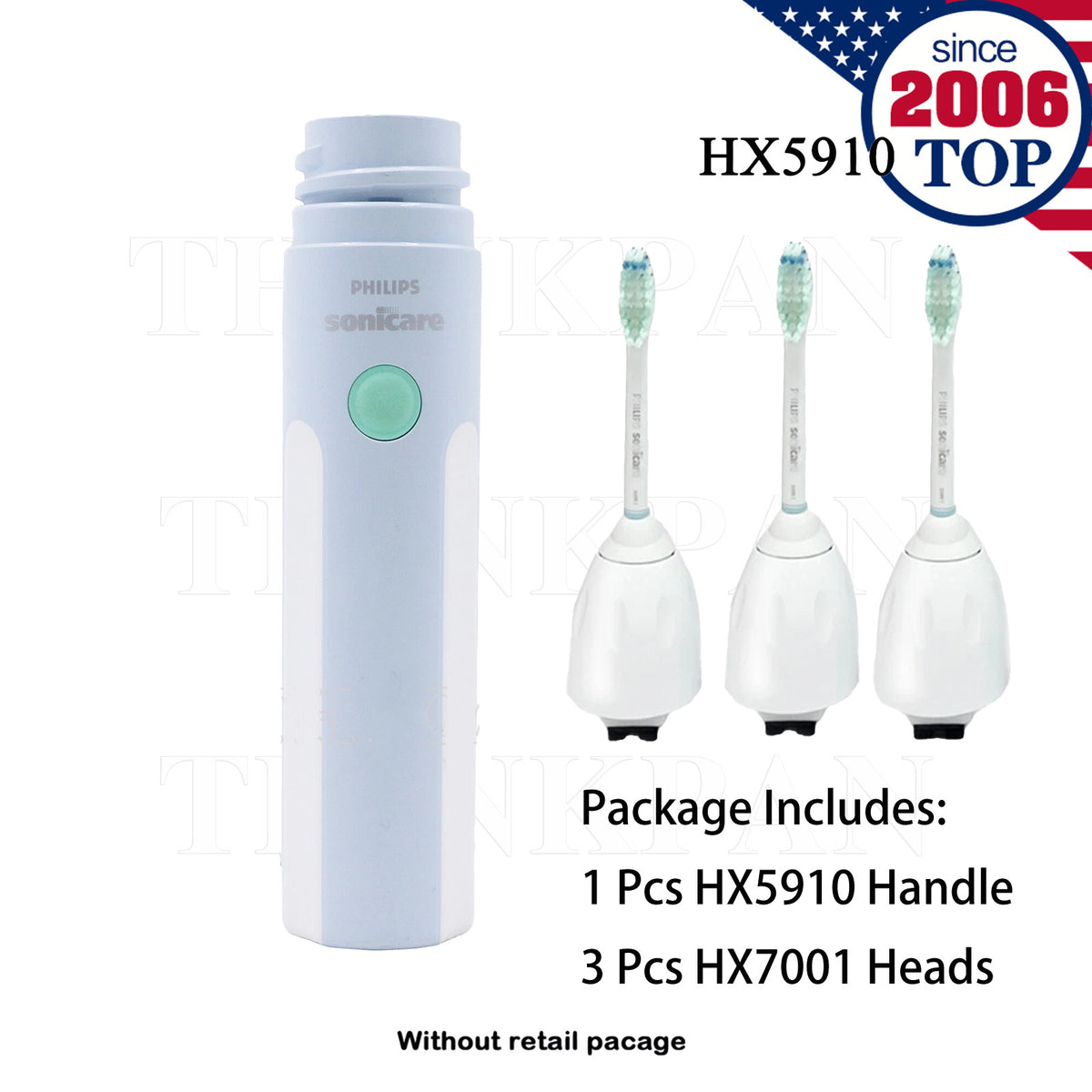 Electric Toothbrush with 2 Replacement Heads - Sonic Technology Bristle Clean