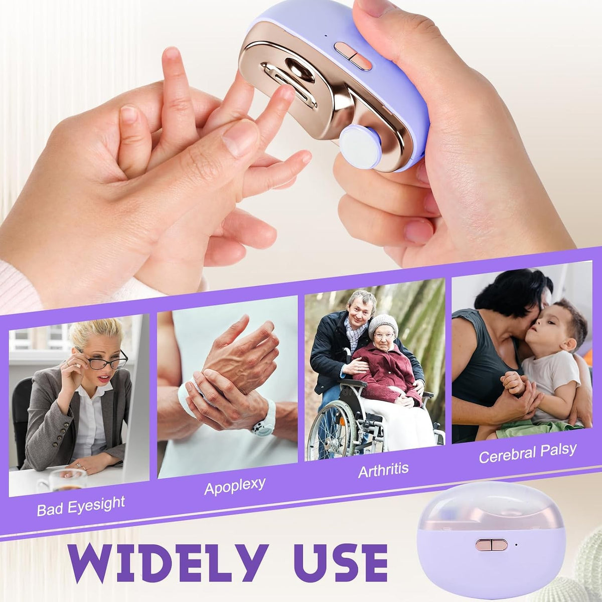 Electric Nail Clipper & File Set with Polishing and Debris Organizer