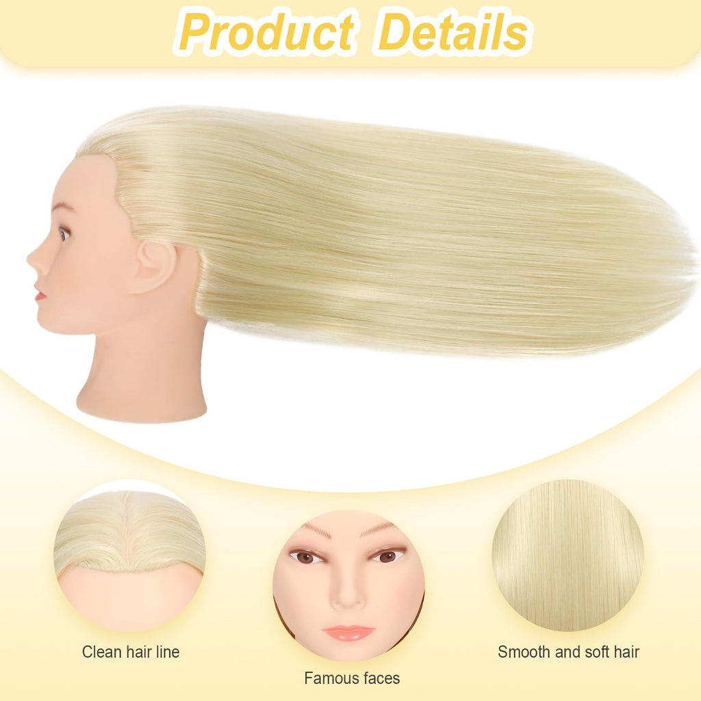 Mannequin Head with 80% Human Hair for Cosmetology Hair Styling Practice
