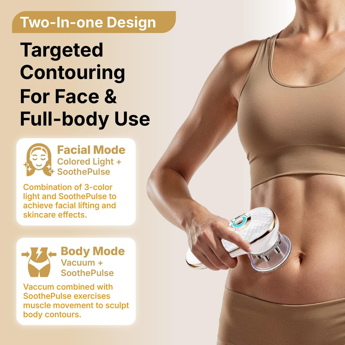 Body Sculpting Massage Device with Lymphatic Drainage - Handheld, Rechargeable