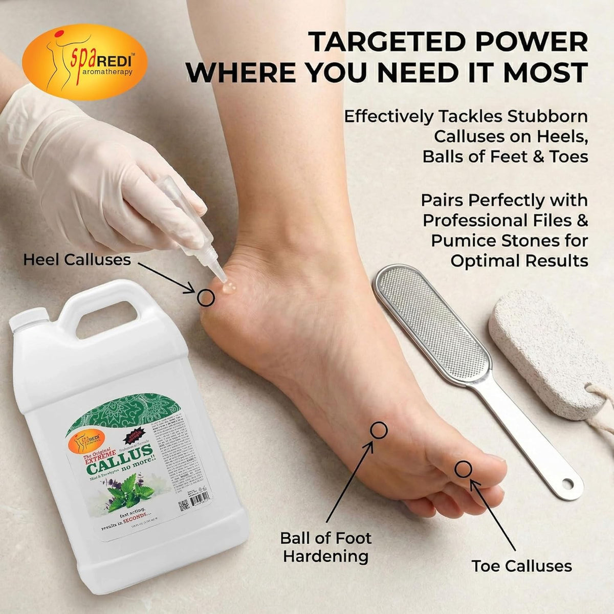 Professional Callus Remover for Feet - Mint & Eucalyptus, 1 Gallon