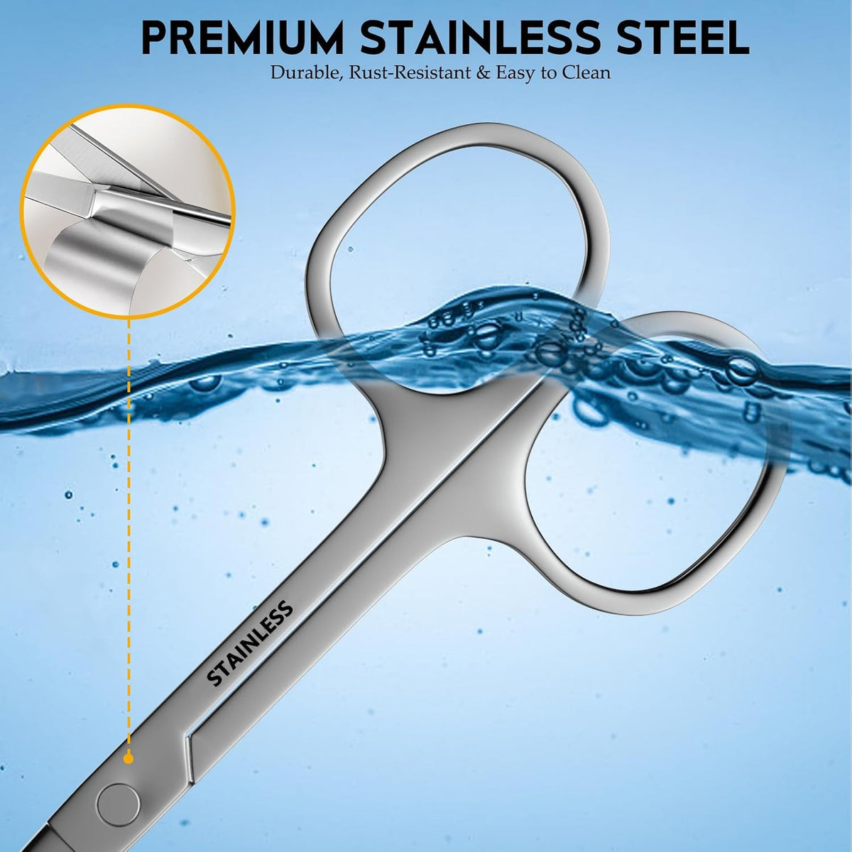 Stainless Steel Facial Grooming Scissors Set for Eyebrow, Nose, Beard Trimming