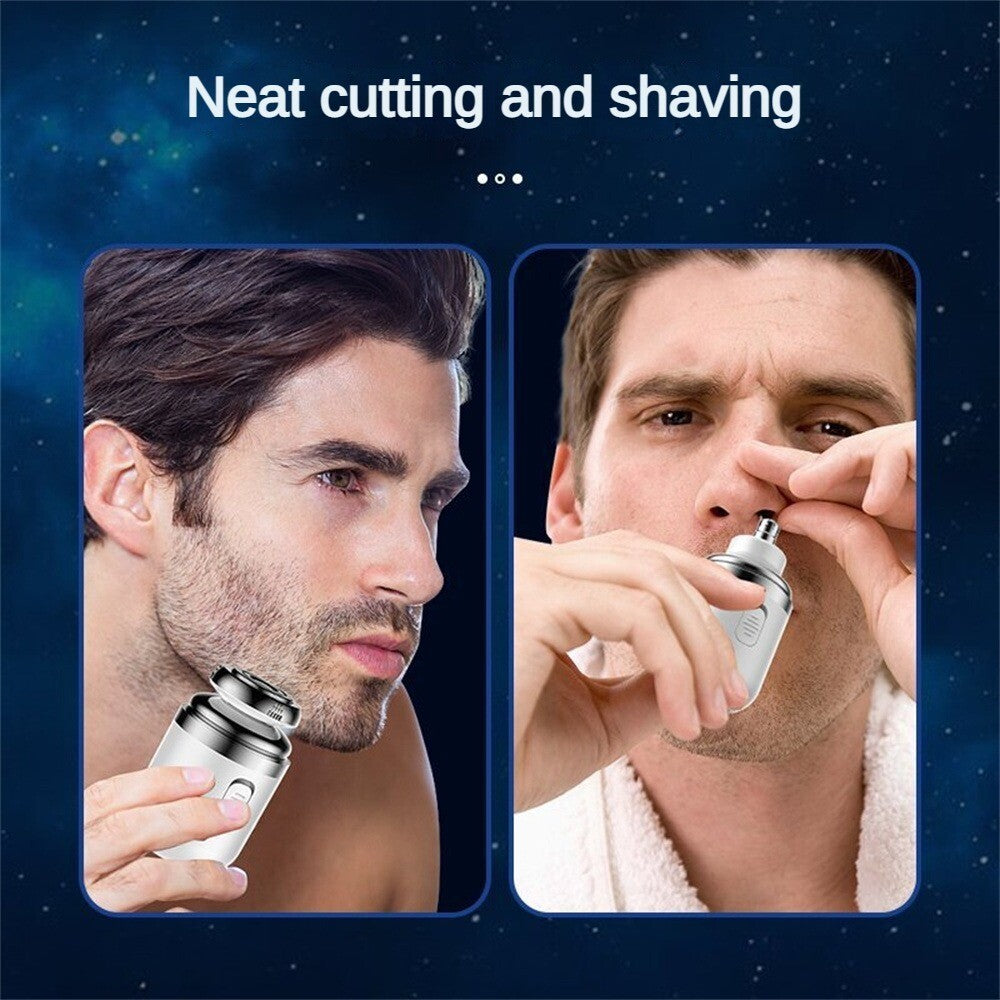 Mini Electric Shaver for Men - Portable Waterproof Razor with Replaceable Heads