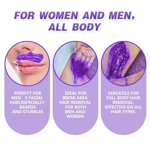 3LB Hard Wax Beads for Hair Removal with 5 Applicator Sticks - Salon & Home Use
