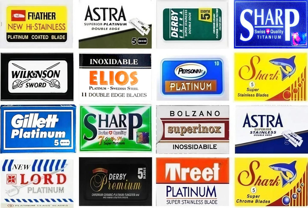 Double Edge Razor Blades Sampler Pack - 100 Blades, 16 Brands for Smooth Shaving