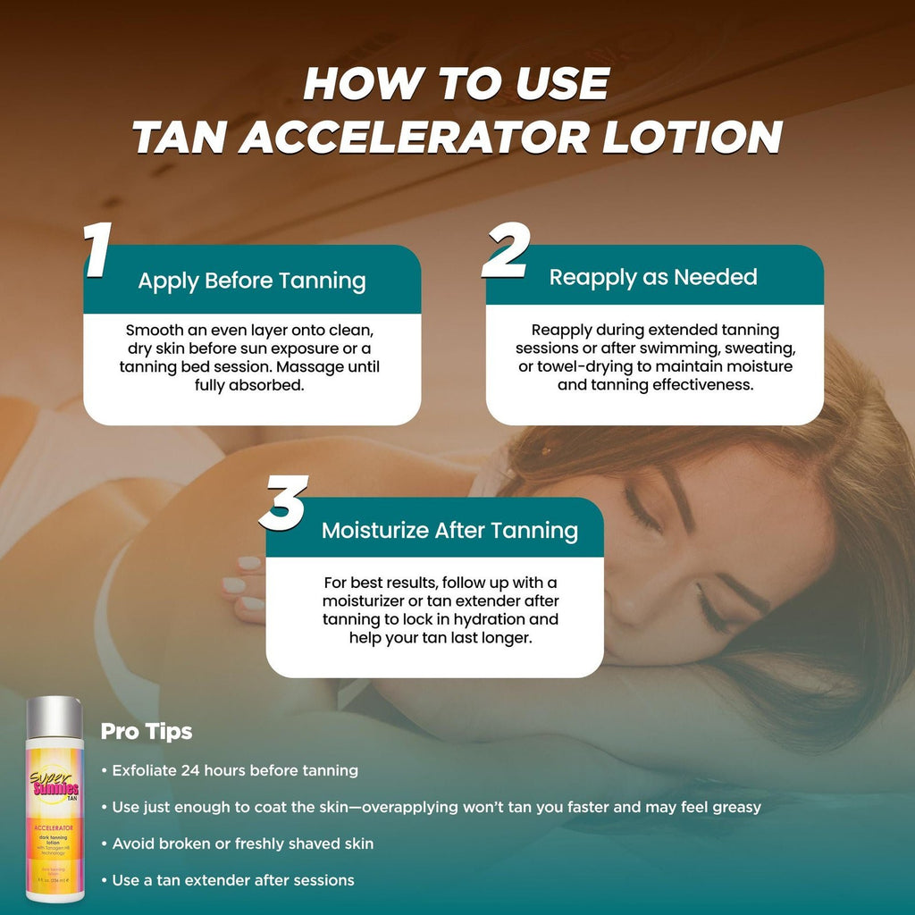Dark Tanning Lotion with Bronzer - 8 Fl Oz Sunless Tanning Oil