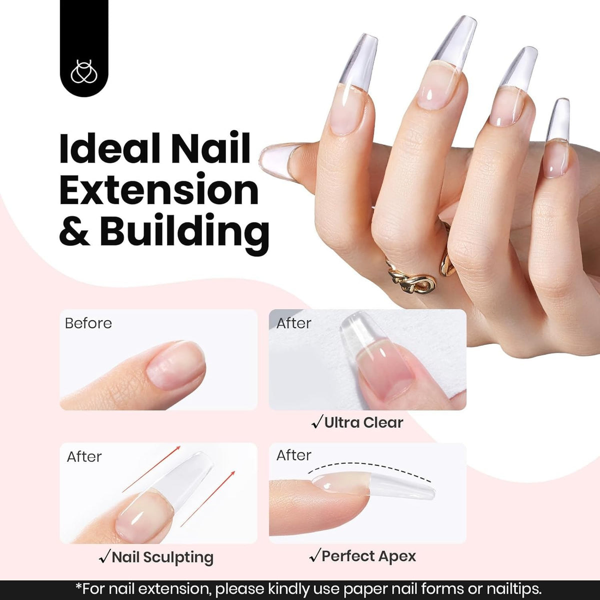 HEMA-Free Builder Gel for Nails Set - Clear & Jelly Nude, 2 x 1oz