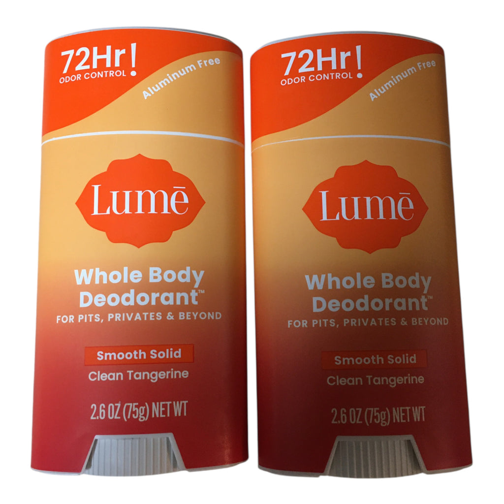Lume Whole Body Deodorant 72-Hour Solid Tangerine Scent 2.6 oz Pack