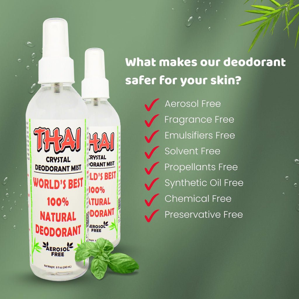 Natural Deodorant Spray 8 oz Pack of 3 - Mineral Salt Odor Protection