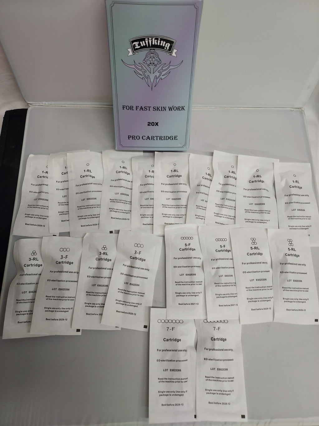 Tattoo Cartridge Needles Set 20pcs Assorted 1RL 3RL 3F 5RL 5F 7F