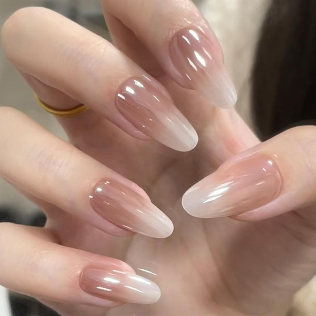 White Pearl Chrome Nail Powder for Gel Nails - Clear Glazed Donut Finish