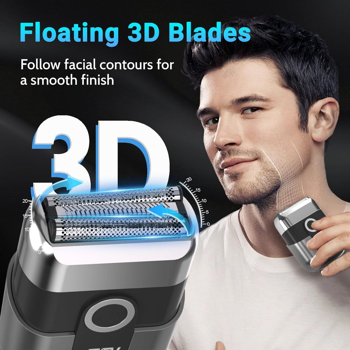 Men's Electric Foil Shaver - Wet & Dry 3-Blade Razor, USB-C Rechargeable