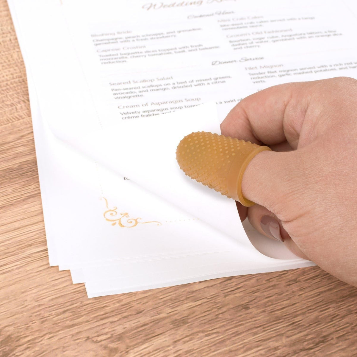 Extra Large Rubber Finger Tips - Size 14 Amber, Finger Protector for Office & Mail Handling