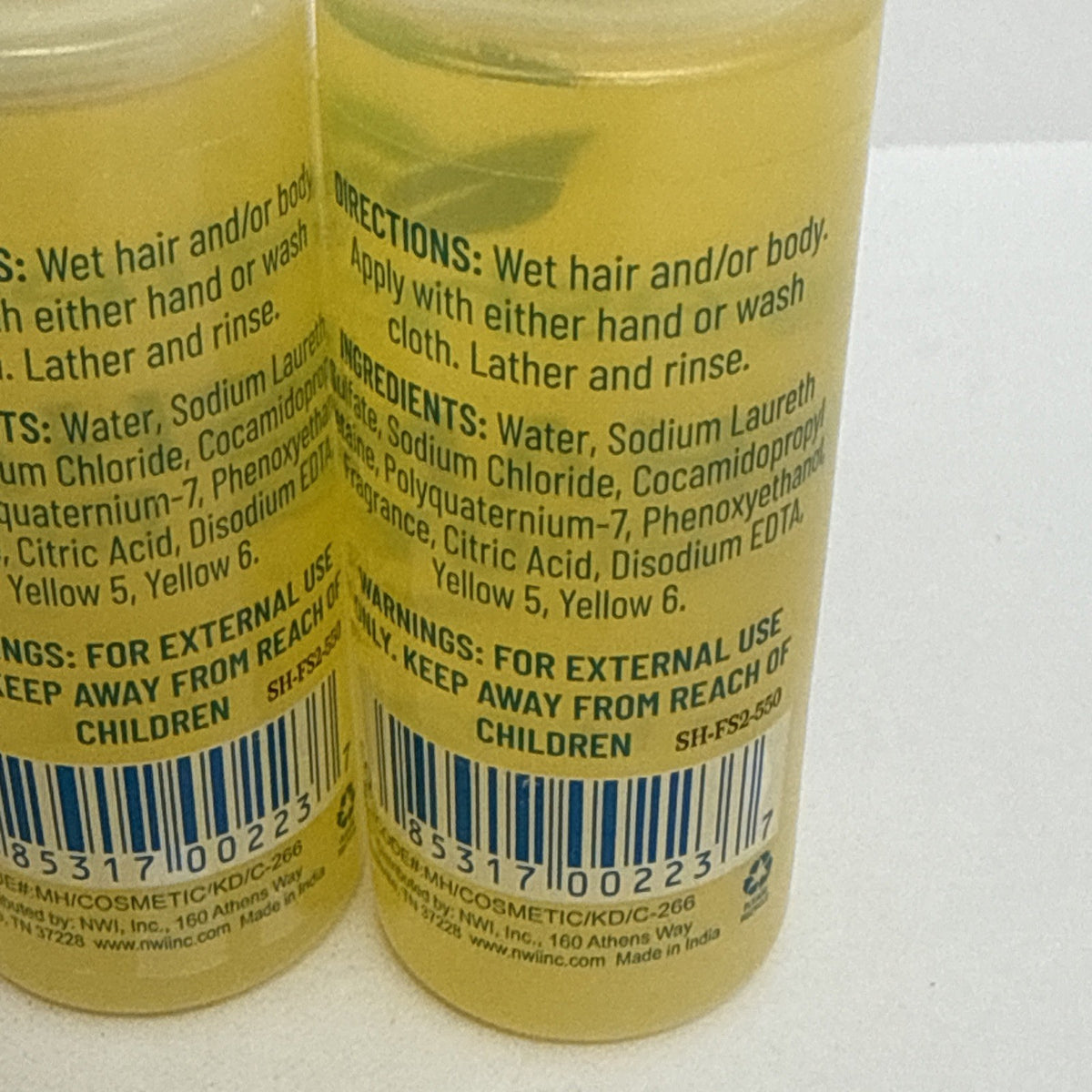 Set of 4 Freshscent 2oz Shampoo & Body Wash Gel - Travel Size