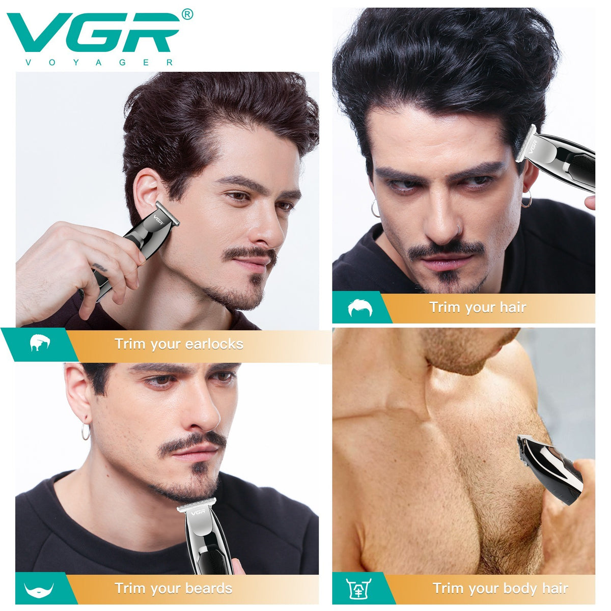 Cordless Hair Trimmer Men’s Edger Clipper with Stainless Steel Blade