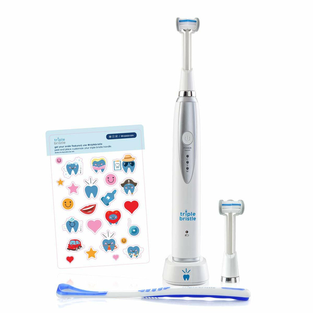 Kids Sonic Electric Toothbrush with 3-Sided Brush Head & 3 Modes