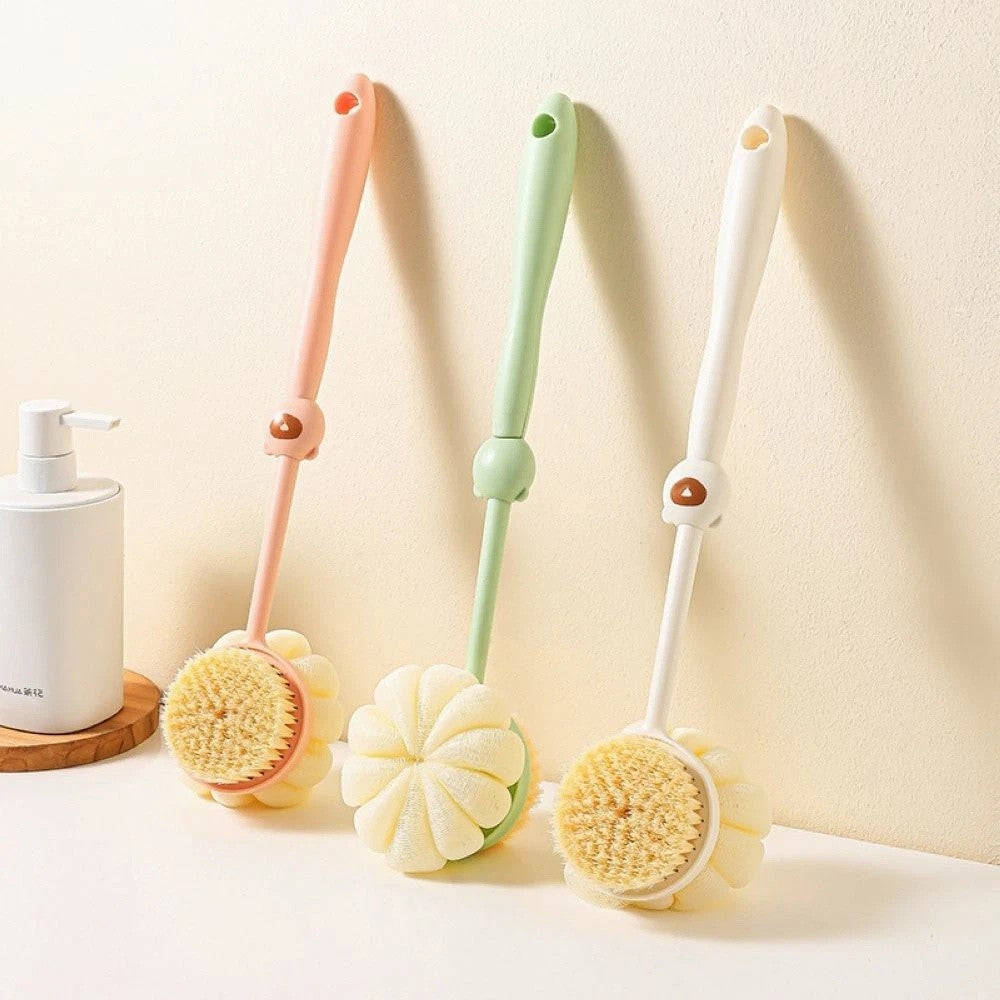 Long Handle Bath Body Brush Set for Exfoliating & Massage - Soft Bristles