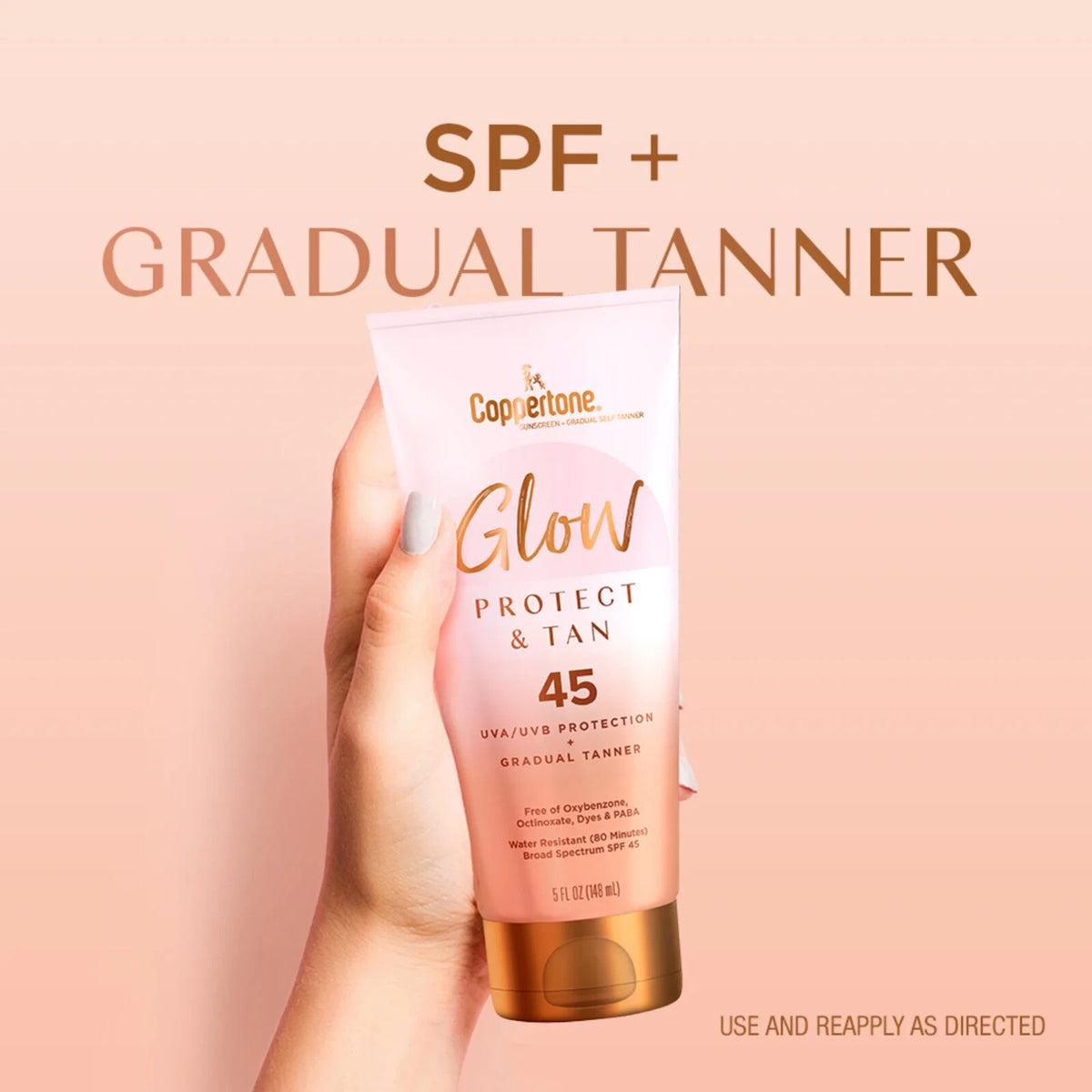 SPF 45 Sunscreen with Self Tanner - Water-Resistant, Moisturizing, 2 Pack