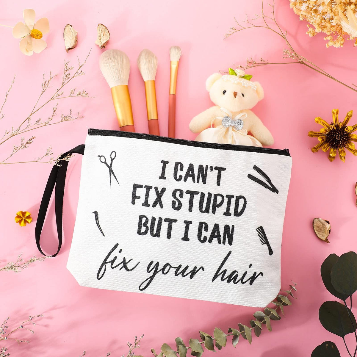 Hairdresser Gift Set - Canvas Tote Bag & Makeup Bag for Stylist