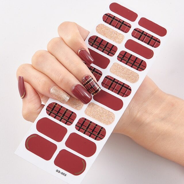 Full Size Nail Wraps & Stickers Set for Manicure Art Self-Adhesive 3D Decor