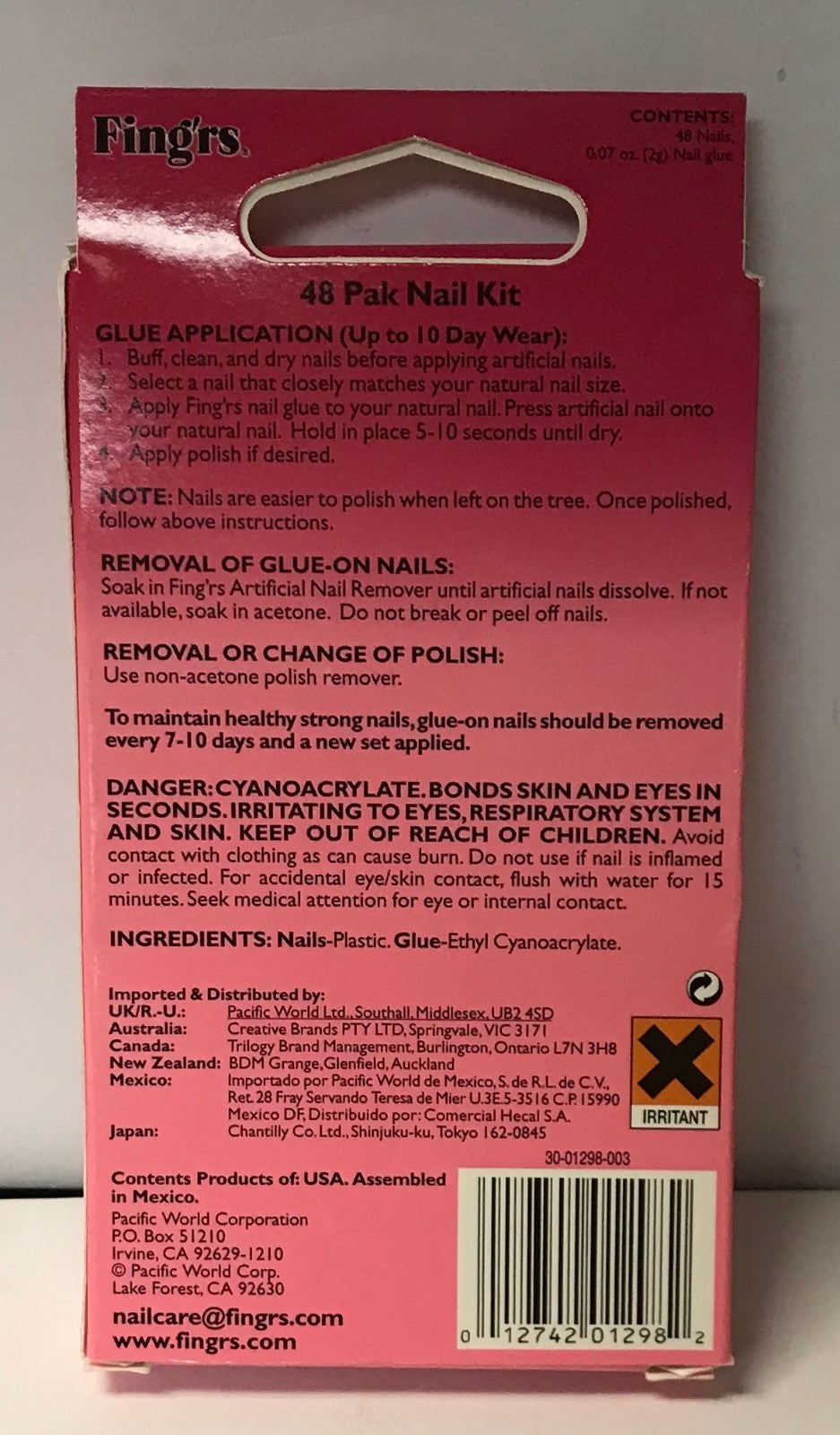 Fing'rs Natural Curve Nail Tips - 48 Pack, 2 Sets, Carrier Length