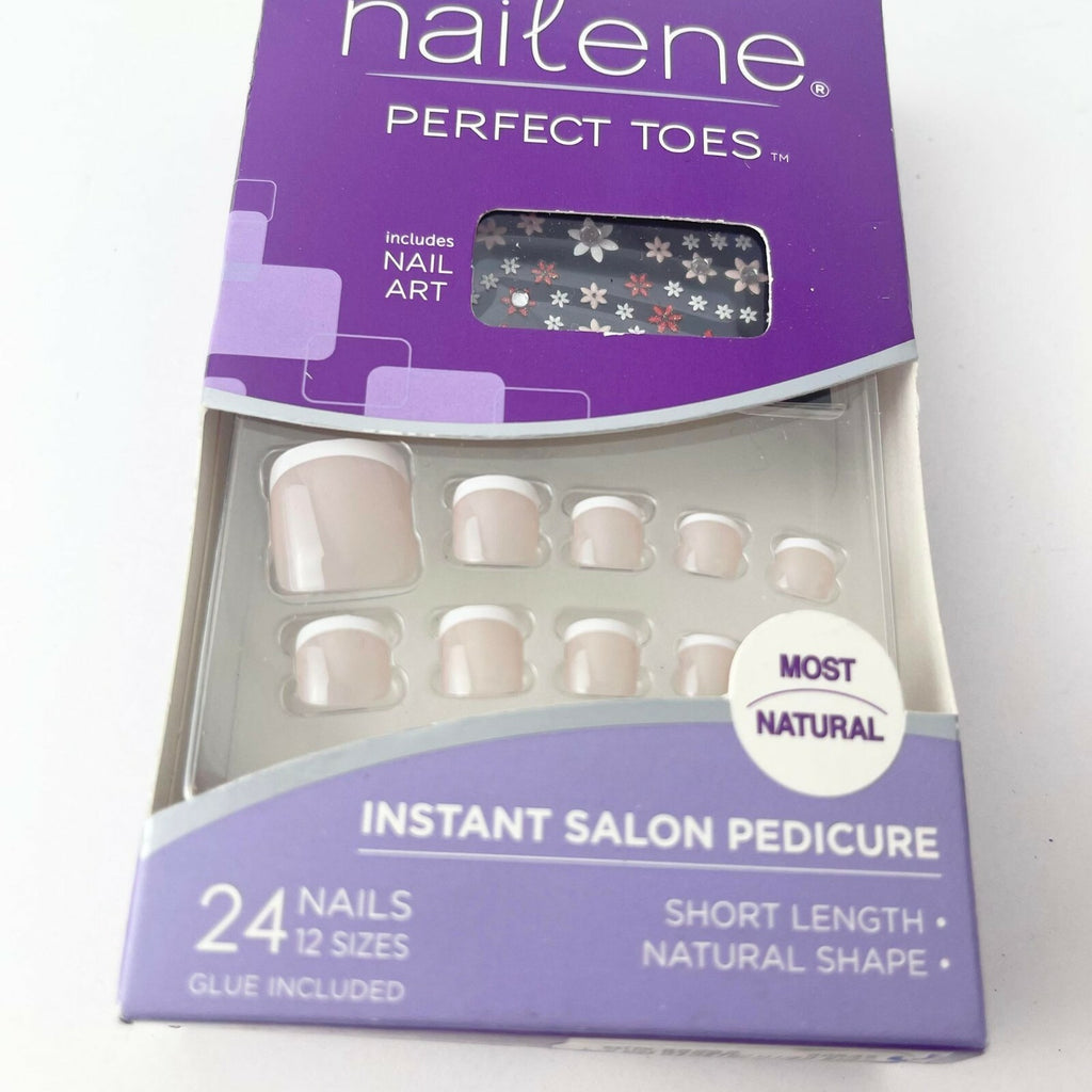 3-Pair Short Toe Nails Set with Nail Art & Glue | Perfect Toes