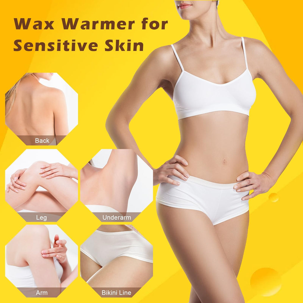 Digital Honey Wax Kit for Hair Removal with Roll-On Warmer and Cartridges