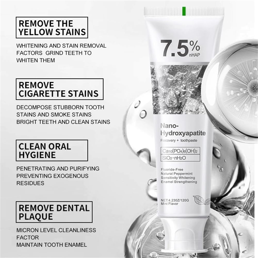 Nano Hydroxyapatite Toothpaste 7.5% - Fresh Mint, Pack of 2