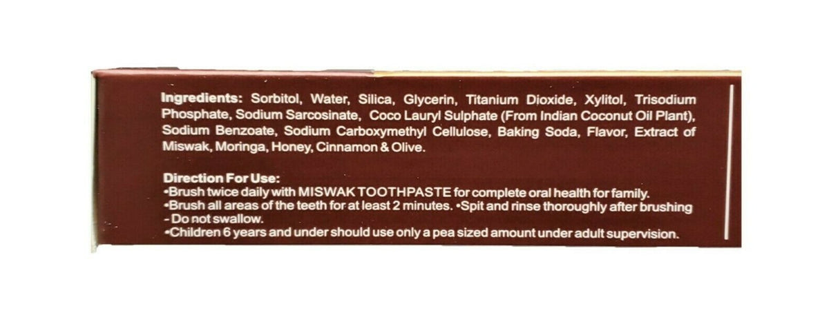 Miswak Toothpaste 5-in-1 Herbal Oral Care Pack of 6 - Natural Antibacterial Formula
