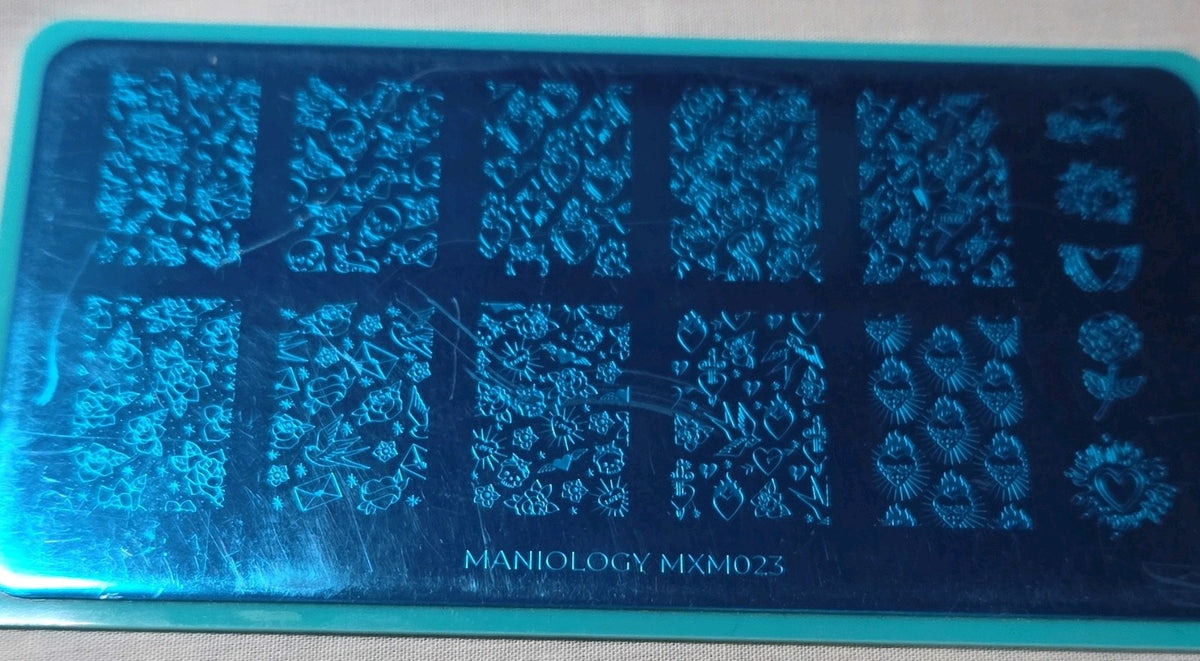 Maniology Nail Stamping Plates MXM023 & MXM024 Complete Set - Silver Nail Art